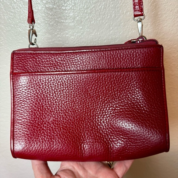 Brighton Red Leather Crossbody Organizer Bag - Picture 7 of 15